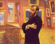 Portrait of Pavel Mikhailovich Tretyakov llya Yefimovich Repin